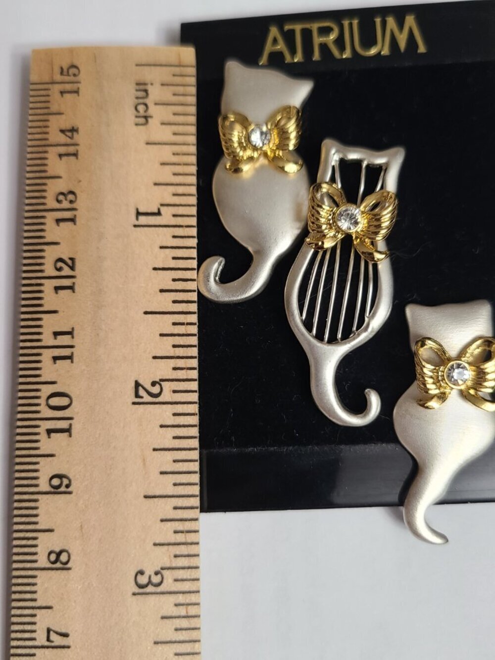 Cat Jewelry 3 Pins Clasp Backings Atrium Silver Tone - Picture 4 of 11
